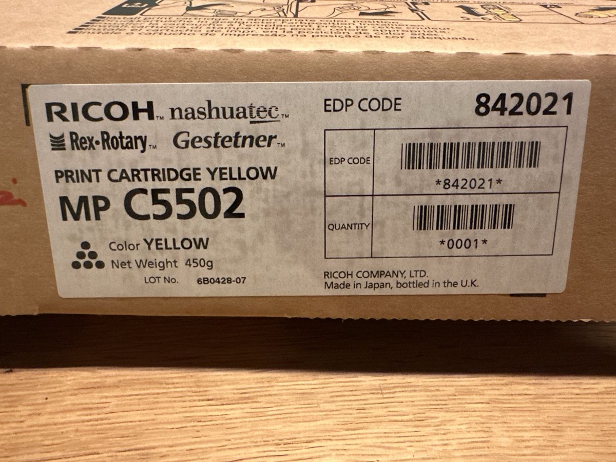 Ricoh Cartucce per stampanti & toner: Toner Yellow – Nuovo e nell'imballaggio originale da Oberwangen b. Bern venduto da Audiofisch