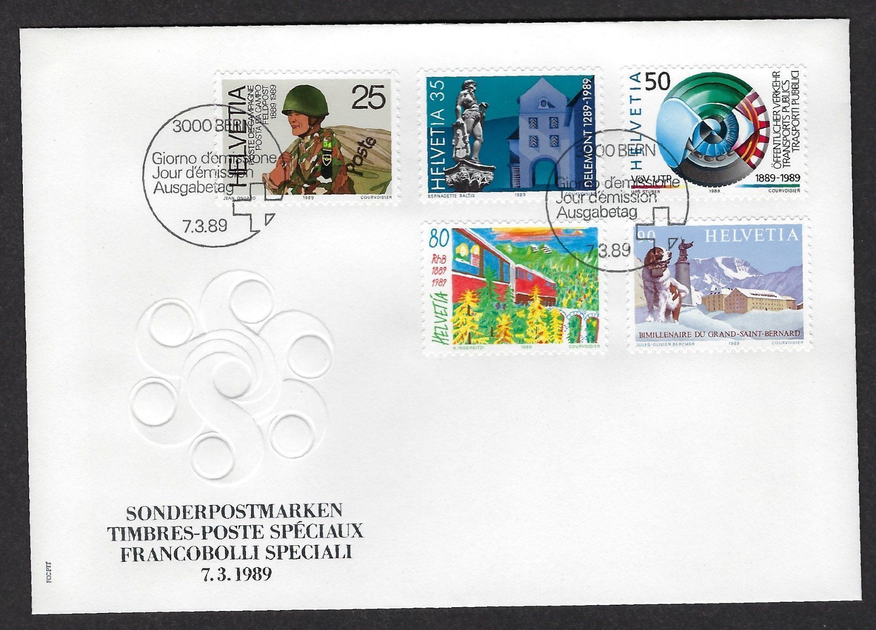 Tutti i francobolli: Sonderpostmarken 1989, Ersttagsbrief – Usato da Luzern venduto da Einh0rn