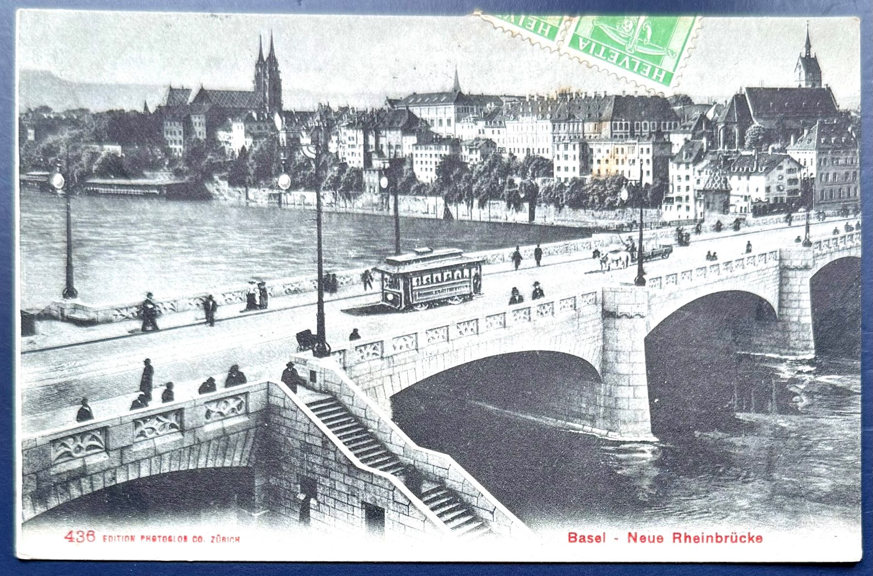 Ansichtskarten: AK: BASEL - Neue Rheinbrücke, 1908 – Neu (gemäss Beschreibung) aus Bern von felberunderground