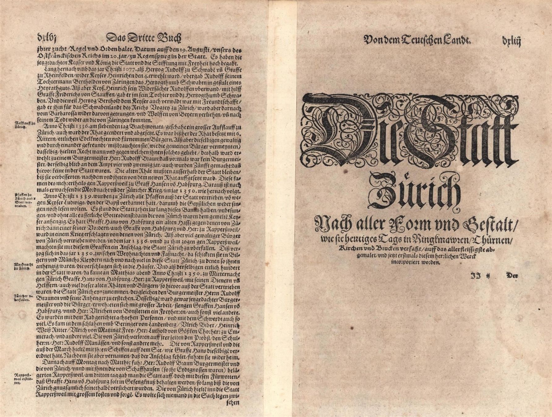 Cartine & Atlanti: Zürich Originalholzschnitt 1595 – Usato da Rafz venduto da Helvet32 3