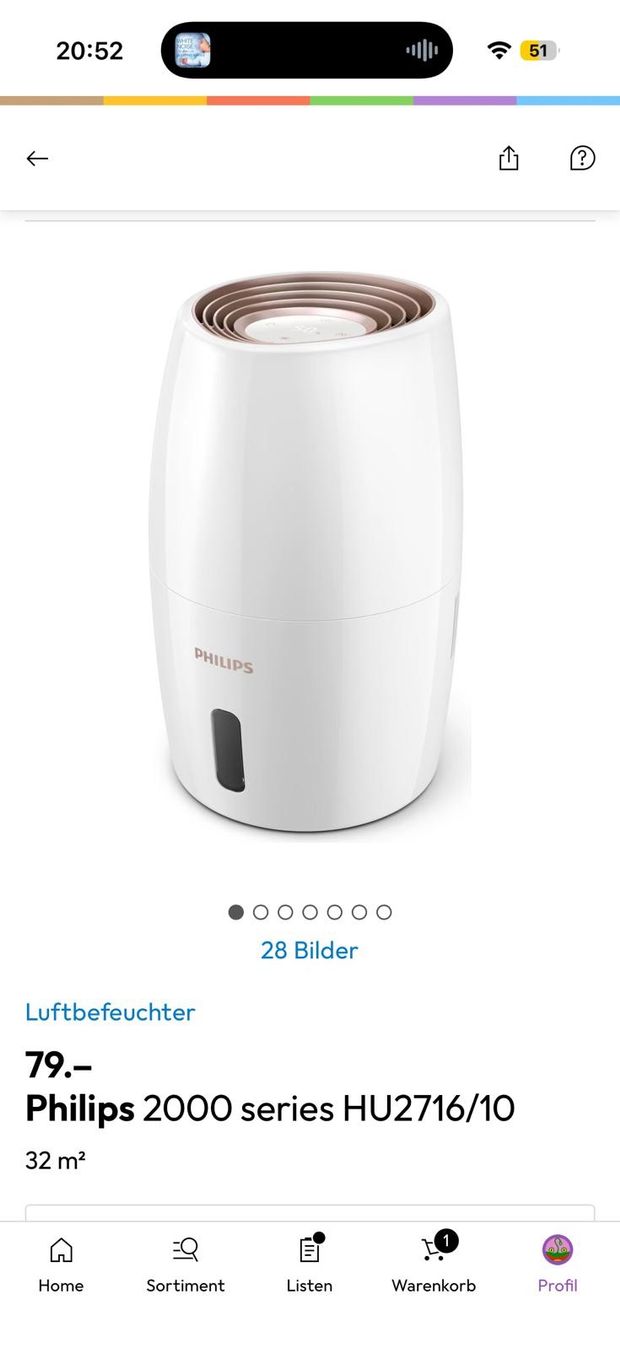 Philips Umidificatori d'aria: Luftbefeuchter Philips 2000 series HU2716/10 neu – Usato da Küssnacht am Rigi venduto da edo_7ww7