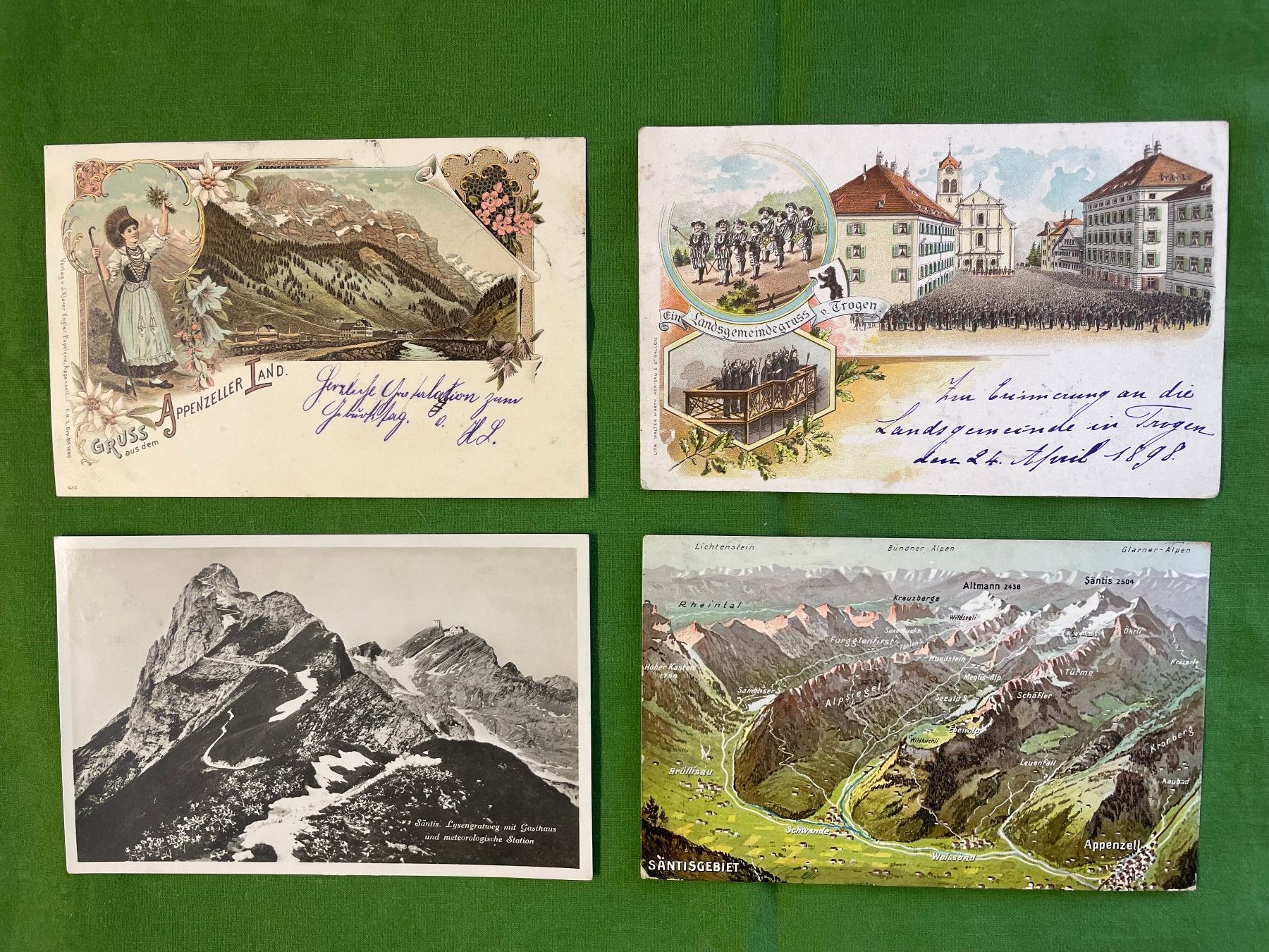 Cartoline postali: 4 AK Appenzell, 2 x Litho – Usato da Lenggenwil venduto da Aurora-borealis1