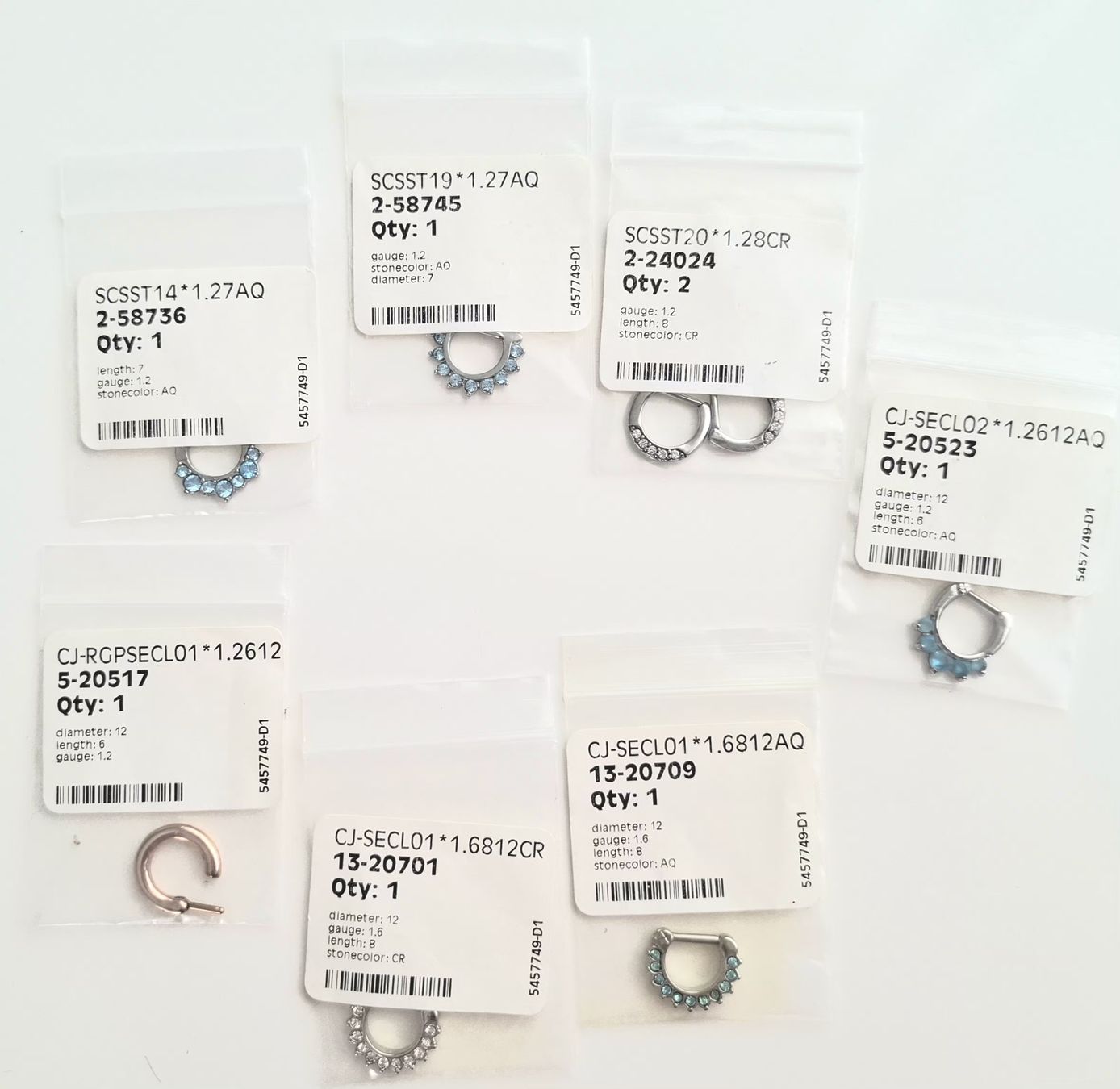 Gioielli per piercing: Lotto 8 Piercing ancora imballati – Nuovo e nell'imballaggio originale da Pregassona venduto da mon_hz5j