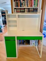 IKEA MICKE Schreibtisch / Kinderpult mit Aufsatz weiss/grün