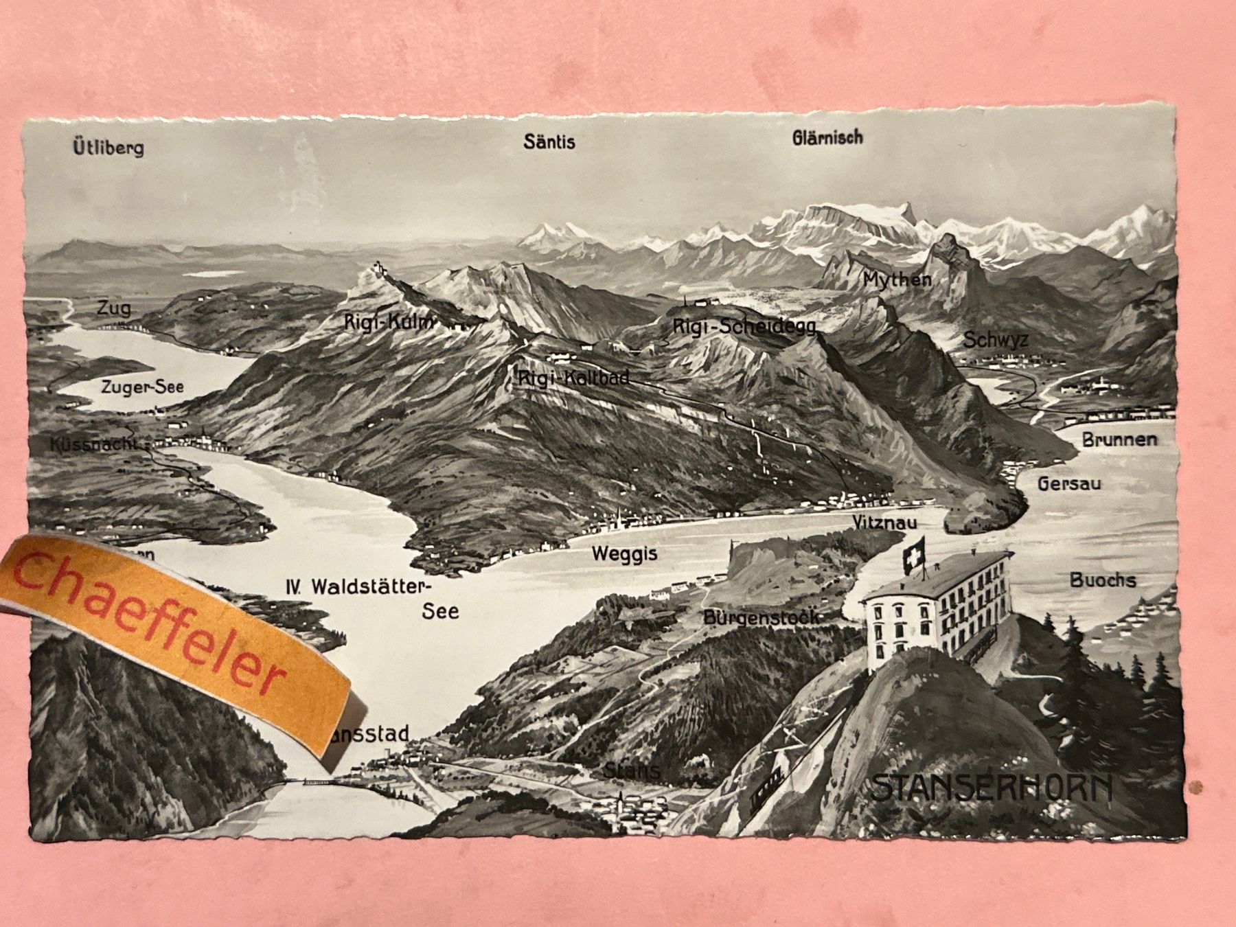 Cartoline postali: 1941 Stanserhorn mit Vierwaldstättersee – Usato da Zürich venduto da Chaeffeler