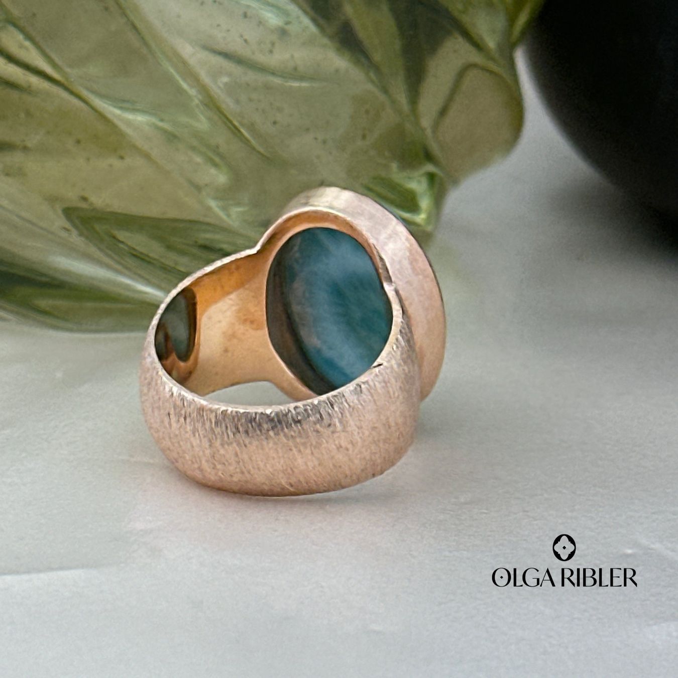 Olga Ribler Anelli: Silber Statement Ring mit Larimare Grösse 55 – Nuovo (secondo la descrizione) da Luzern venduto da byolgaribleroutlet 2