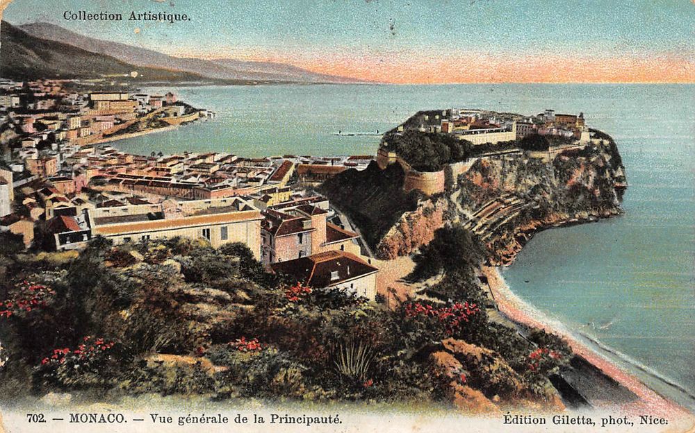Tirage Albuminé Vintage - Vue Générale De Monaco, Principauté De Monaco - Circa 1880 - Format 12x19 Cm