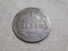 Kantonsmünze Graubünden 1842 - 1 Batzen, Billon, s-ss