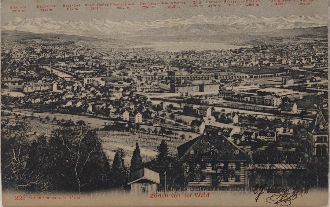 Cartes postales: ZÜRICH von der Wald - 1908 – D'occasion à Delémont par Domdom1