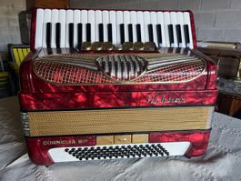 Akkordeon Hohner Cornelia III rot mit Koffer - TOP Zustand