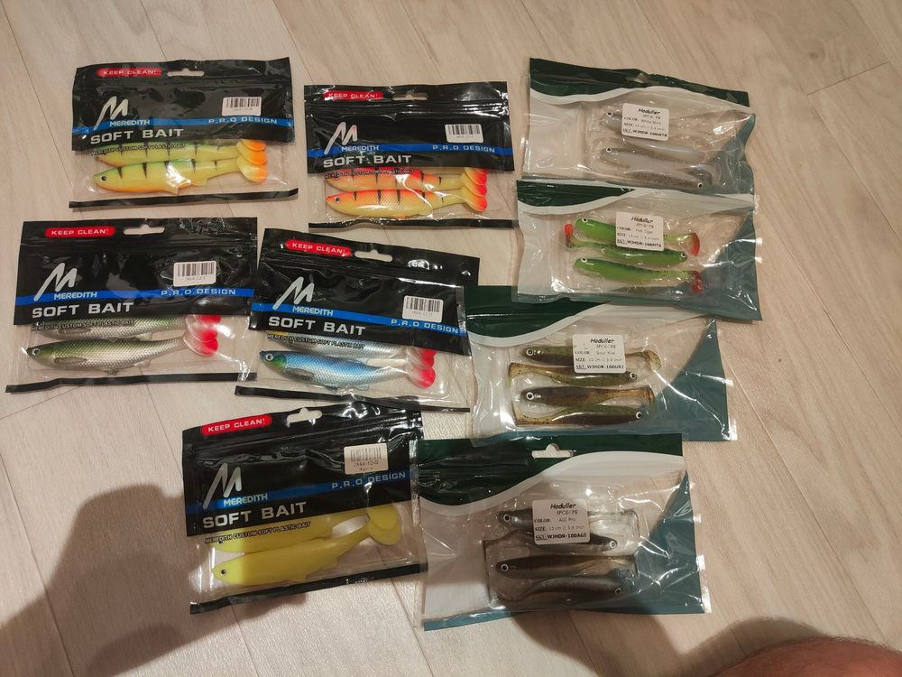 Raubfisch Köder Set - Hecht Zander Gummifische Mit Haken