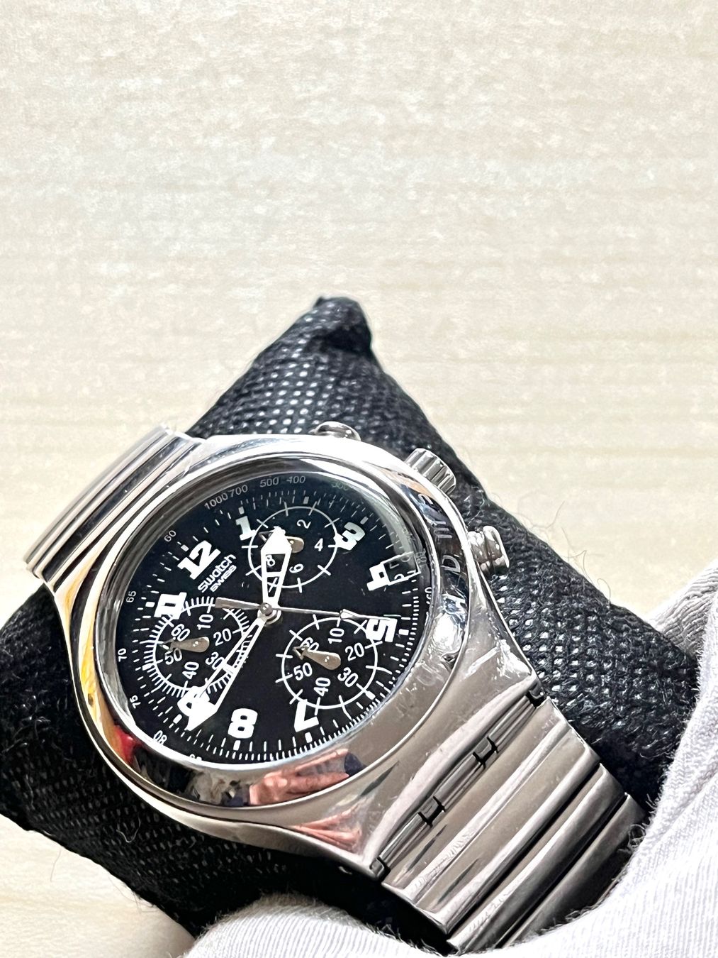 Swatch Orologi: Swatch Irony Chronograph Uhr, Vintage Look – Usato da Grenchen venduto da chththl 4
