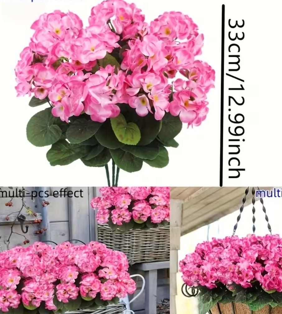 Piante & sementi: Künstl. Geranium stehend (rosa 33 cm) – Nuovo e nell'imballaggio originale da Langenbruck venduto da Gumsi 1