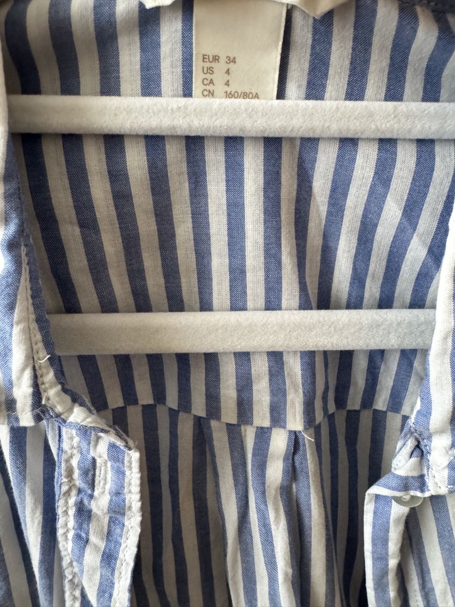 H&M Blusen: Blue white cotton Stripes shirt 34 – Gebraucht aus Zürich von Lovelyperfumes 1