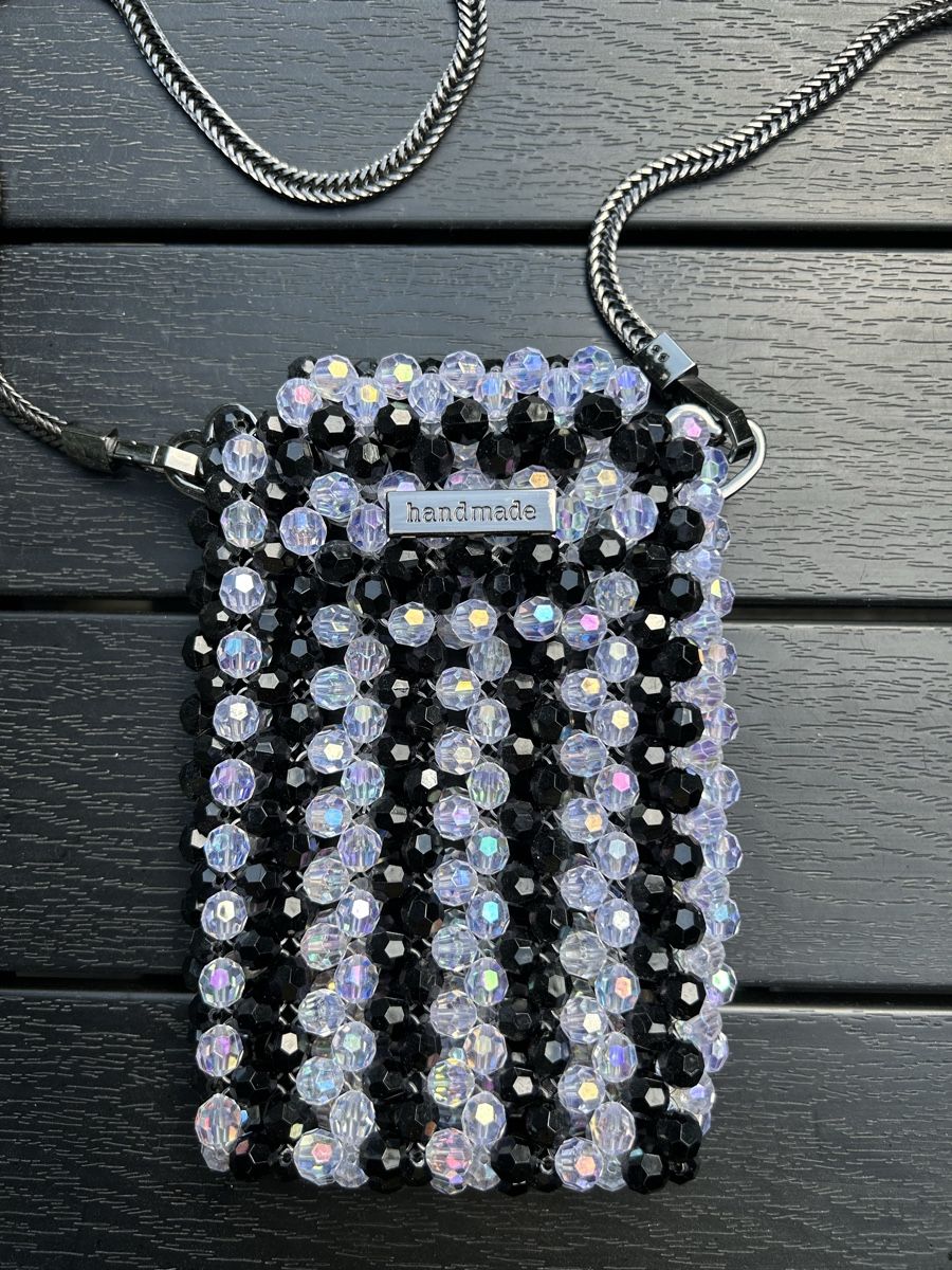 Taschen für Damen: Beaded Phone Bag, Handmade, Black & White - Summer! – Neu und originalverpackt aus Saland von ele_vc96 1