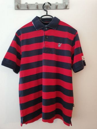 Polo ligné rouge et bleu Haio M