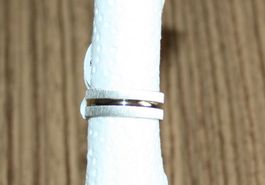 Fingerring Stahl silber - gold - sparkle Ø 18mm NEU (46)