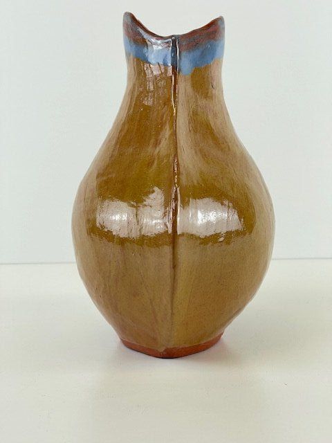 Vasen & Gefässe: Formschöne Kunstvase Gelb/Orange/Blau H 23 cm – Gebraucht aus Zürich von Arche_Brockenhaus 4