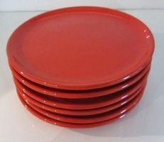 6 Stk. Keramikteller rot, 20 cm