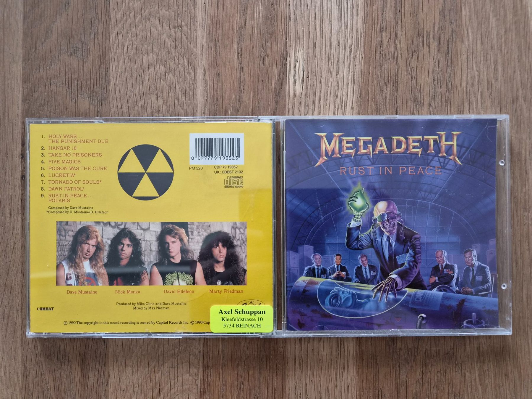 CD: CD Megadeth - Rust In Peace, 1990 – Usato da Nebikon venduto da Harley-Davidson01