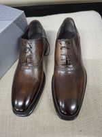 Silany edle braune Lederschuhe handmade in Italy Grösse 43.5