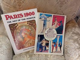Libri vintage di poster arte e moda