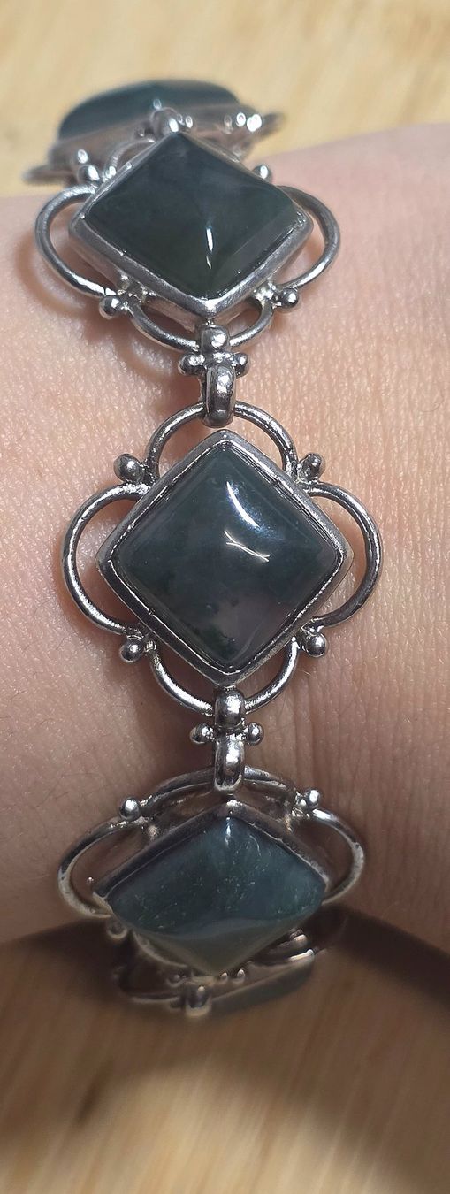 Mineralien & Heilsteine: Moosachat Edelstahl Armband E – Neu und originalverpackt aus Matzingen von Shay_Crystalz