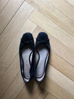 Elegante, schwarze Wildleder Ballerinas - Gr. 42
