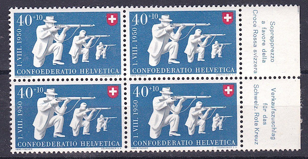 Tutti i francobolli: PP 1950, Nr. B50 im 4er-Block, postfrisch**. Kat. Fr. 60.-. – Nuovo (secondo la descrizione) da Richterswil venduto da Dyaris2025