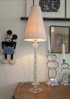 Vintage French Mouth-Blown Glass Lamp Swirl Base, Signed