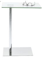 West Coast Chrome Side Table, Bestelltisch, Glas-Chrom, NEU
