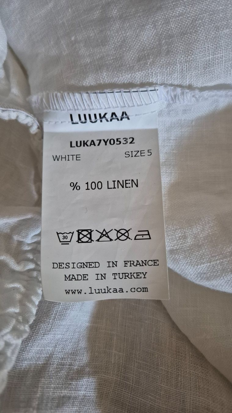 Luukaa Kleider: Luukaa Leinenkleid weiss Gr. 5 – Neu (gemäss Beschreibung) aus Tagelswangen von GABGABFI 5