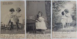 4x AK von 1902/04: Kleinkinder + tanzendes Frauenpaar