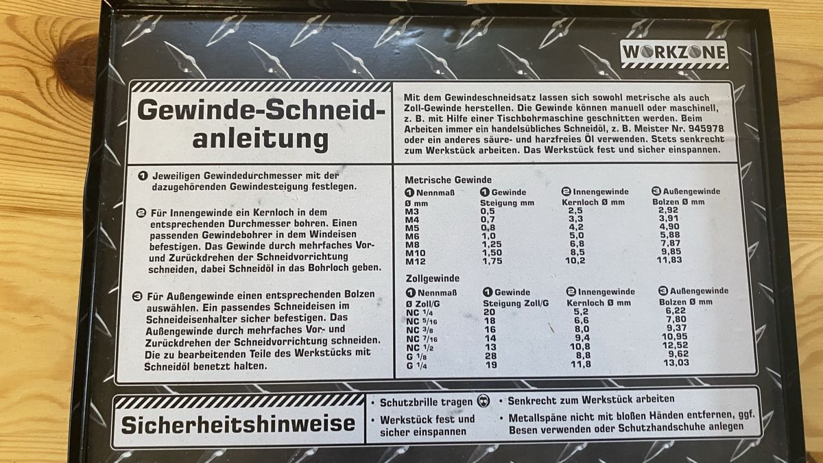 Tutti gli attrezzi: Gewindeschneidesatz Gewindeschneider neu – Nuovo e nell'imballaggio originale da Feuerthalen venduto da 181222 2