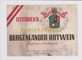 Etikette für Wein - Burgenländer Rotwein /bd
