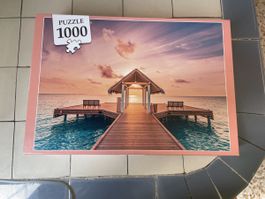 Puzzle 1000 pezzi "Tramonto tropicale" nuovo