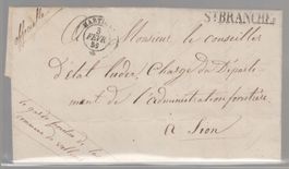 Oblitération St Brancher (Sembrancher) 1859