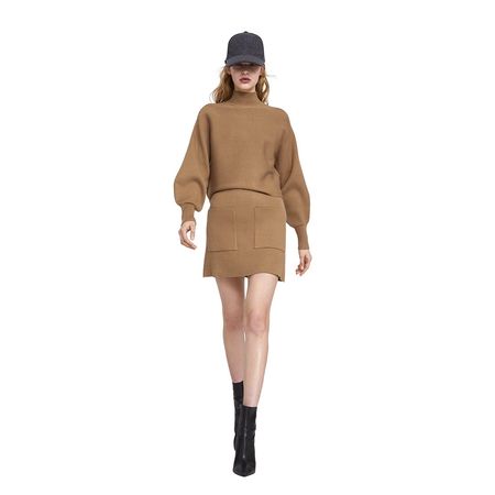 Zara Pullover Camel Puffärmel / Turtleneck Balloon Sleeves S