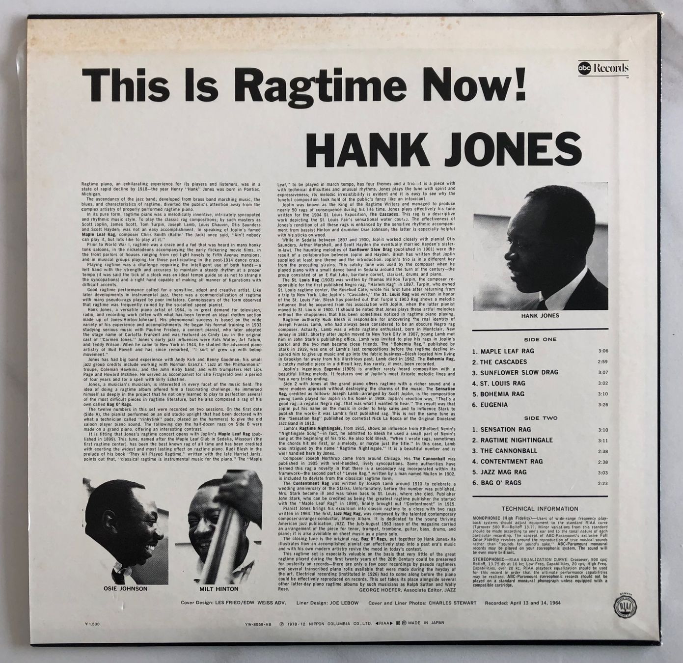Vinyles: HANK JONES - THIS IS RAGTIME NOW! – D'occasion à Poliez-Pittet par Newtown-Records 1