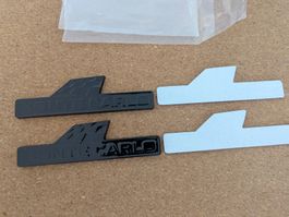 [New] Skoda Montecarlo metal emblem + sticker - Total black