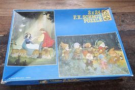 Schneewittchen und die 7 Zwerge Doppel-Puzzle 2 x 24 Teile