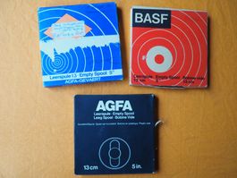 BASF / AGFA Leerspulen 13cm, 5", Bespielt, Magnetband