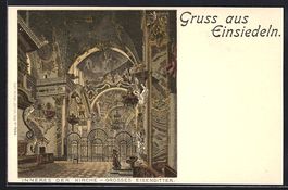 Einsiedeln, Inneres der Kirche mit gross
