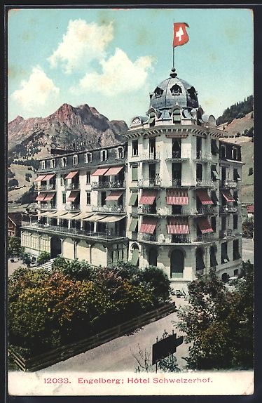 Ansichtskarten: AK Engelberg, Hotel Schweizerhof, 1908 – Gebraucht aus Berlin von bartko-reher