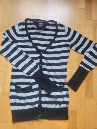 Tommy Hilfiger Strickjacke Gr. L Schwarz/Weiss Gestreift