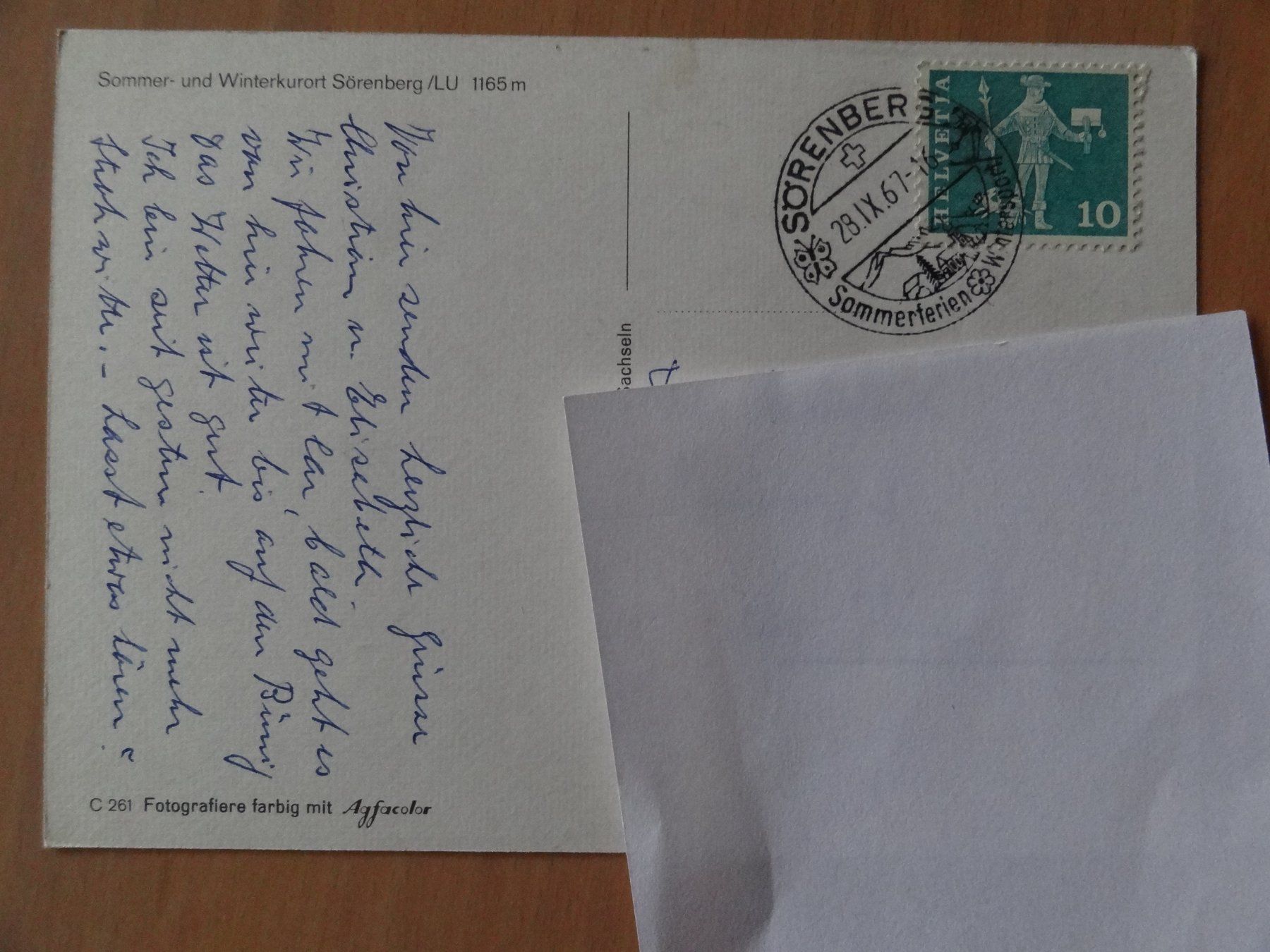 Cartoline postali: Sörenberg/LU - 1967 - sommer – Usato da St Léonard venduto da Riglin 1