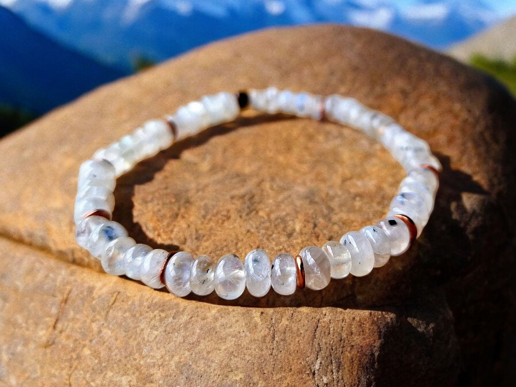 Armbänder & -reifen: Armand weisser Labradorit & Kupfer, 18cm – Neu und originalverpackt aus Aarau von Schmuckhoehle_MD 5
