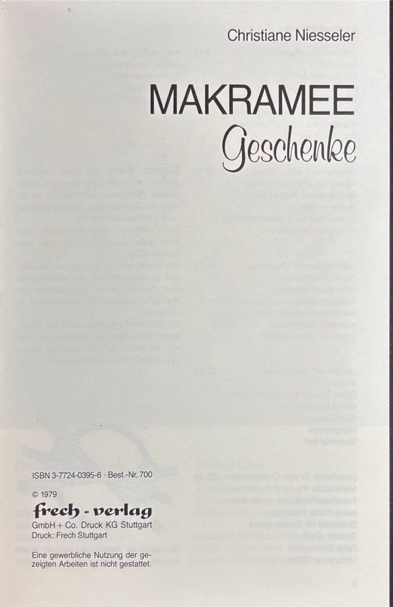 Bücher: Makramee Geschenke – Neu (gemäss Beschreibung) aus Sarnen von Livres 1