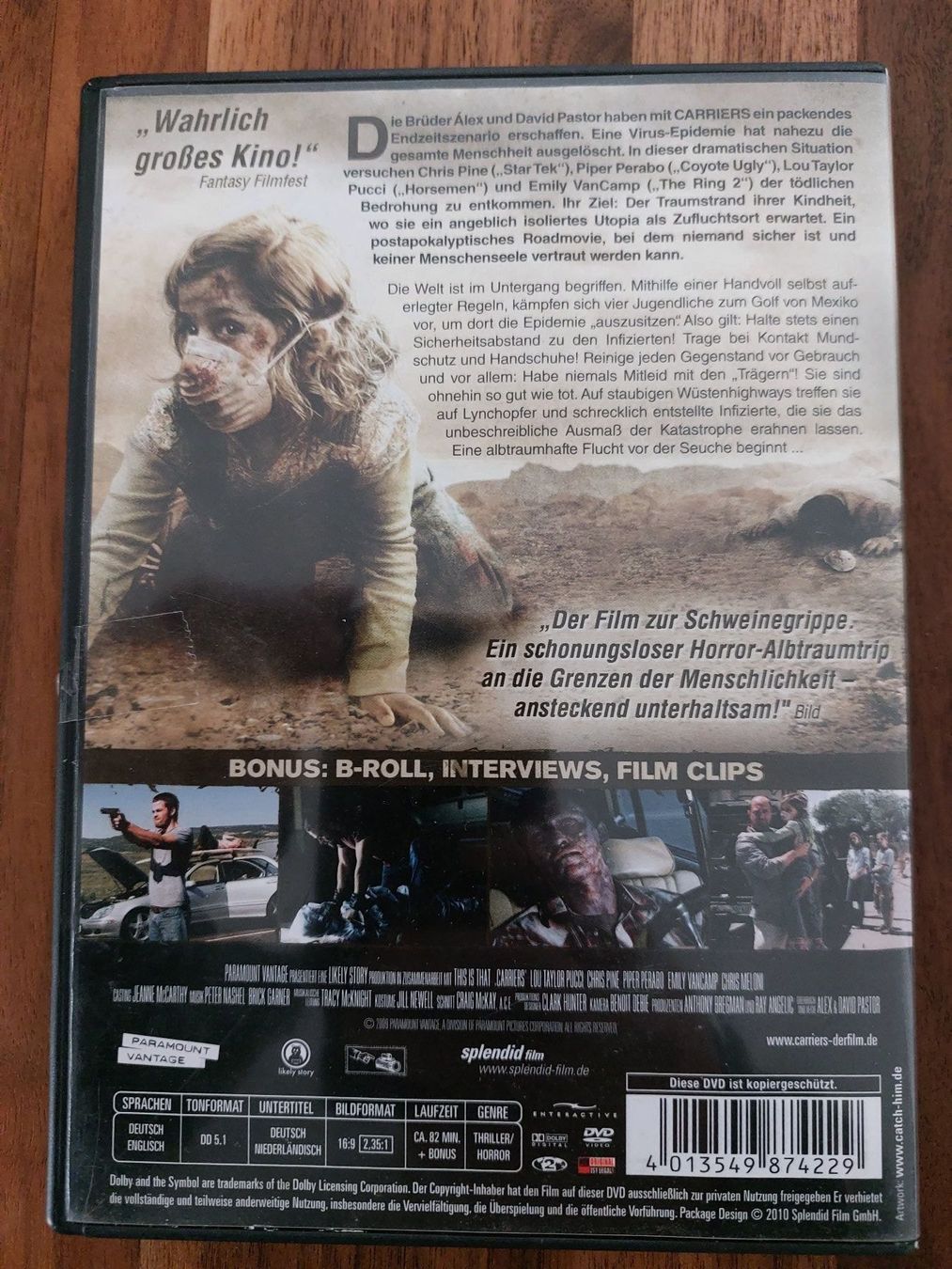 Tutti i DVDs: DVD - Carriers – Usato da Rheinfelden venduto da FilmAuktion 1