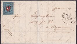 1850, Traumbrief von BEROMÜNSTER (LU) mit 15II, T.12 +Attest